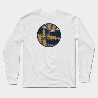 Mountain Moose (Gold & Slate) Long Sleeve T-Shirt